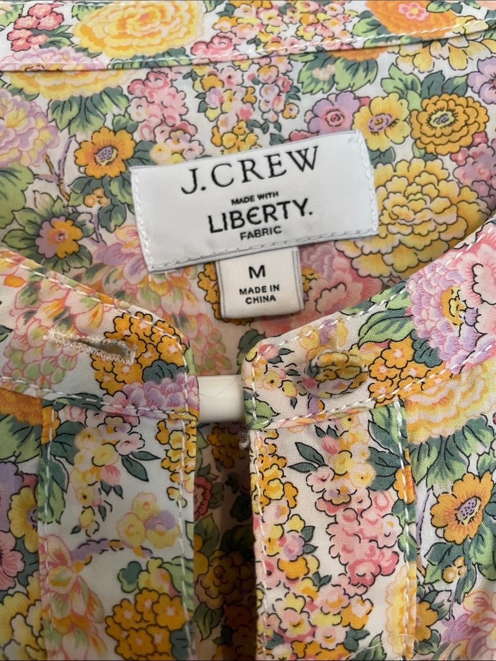J. Crew Liberty Floral Button-Front Dress in Pink, Yellow & Green - Picture 2 of 4